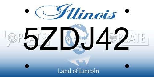 5ZDJ42 Illinois License Plate