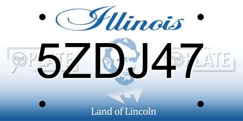 5ZDJ47 Illinois License Plate