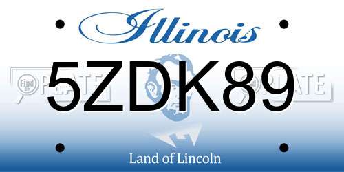 5ZDK89 Illinois License Plate