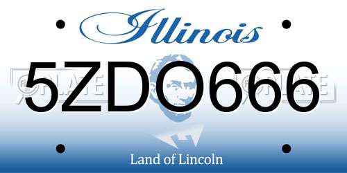 5ZDO666 Illinois License Plate