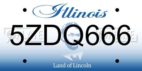 5ZDQ666 Illinois License Plate