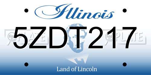 5ZDT217 Illinois License Plate