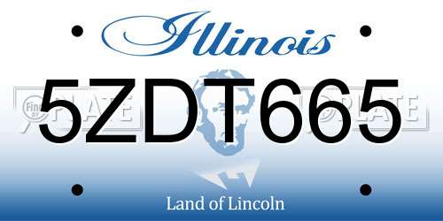 5ZDT665 Illinois License Plate