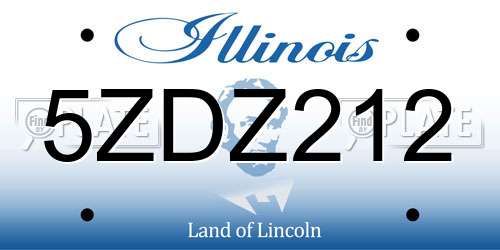 5ZDZ212 Illinois License Plate