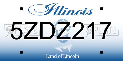 5ZDZ217 Illinois License Plate
