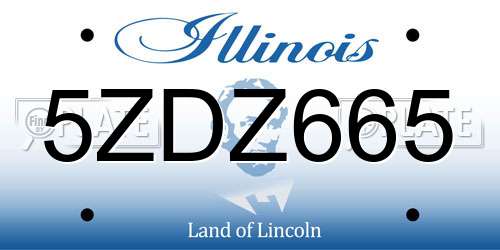 5ZDZ665 Illinois License Plate