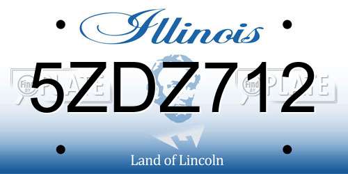 5ZDZ712 Illinois License Plate