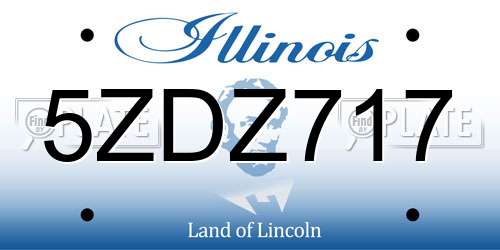 5ZDZ717 Illinois License Plate