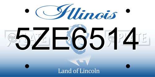 5ZE6514 Illinois License Plate
