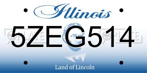 5ZEG514 Illinois License Plate