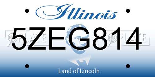 5ZEG814 Illinois License Plate