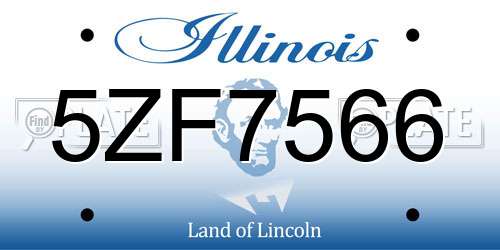 5ZF7566 Illinois License Plate