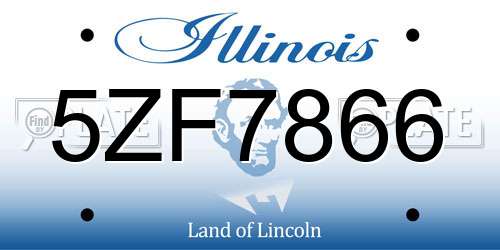 5ZF7866 Illinois License Plate