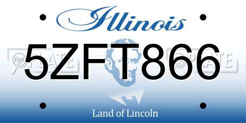 5ZFT866 Illinois License Plate