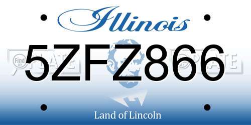 5ZFZ866 Illinois License Plate