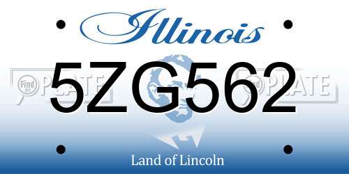 5ZG562 Illinois License Plate