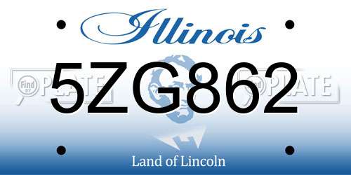 5ZG862 Illinois License Plate