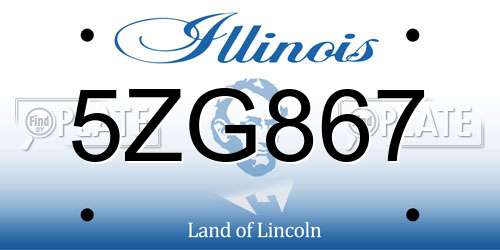 5ZG867 Illinois License Plate