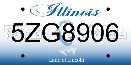 5ZG8906 Illinois License Plate