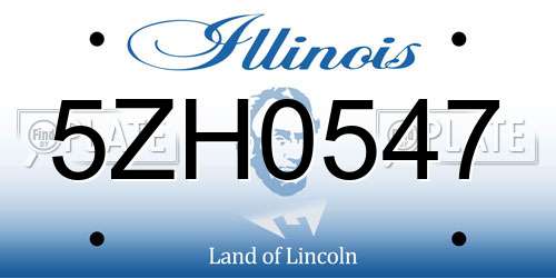 5ZH0547 Illinois License Plate