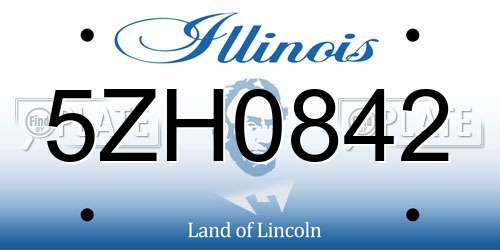 5ZH0842 Illinois License Plate