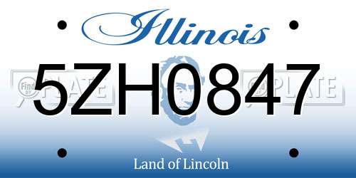 5ZH0847 Illinois License Plate