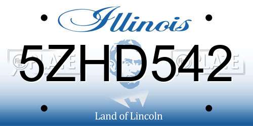 5ZHD542 Illinois License Plate
