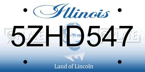 5ZHD547 Illinois License Plate