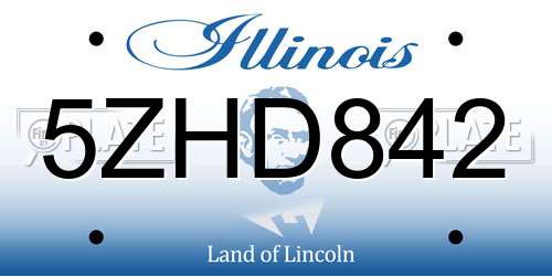 5ZHD842 Illinois License Plate