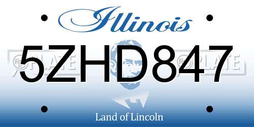 5ZHD847 Illinois License Plate