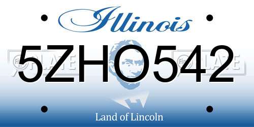 5ZHO542 Illinois License Plate