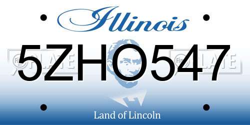 5ZHO547 Illinois License Plate