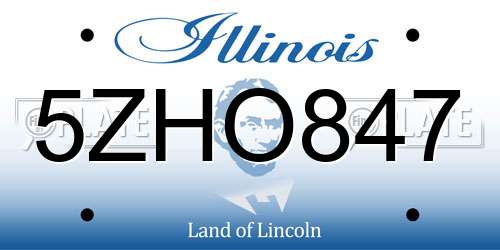 5ZHO847 Illinois License Plate