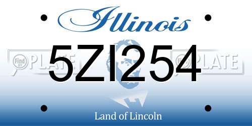 5ZI254 Illinois License Plate