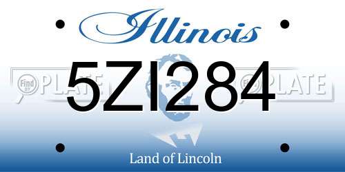 5ZI284 Illinois License Plate