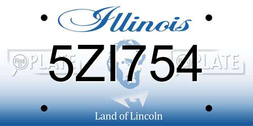 5ZI754 Illinois License Plate