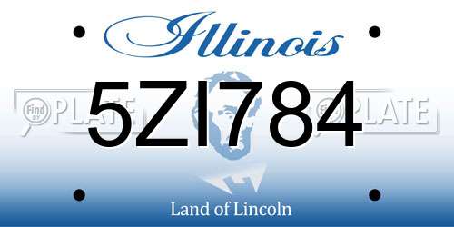 5ZI784 Illinois License Plate