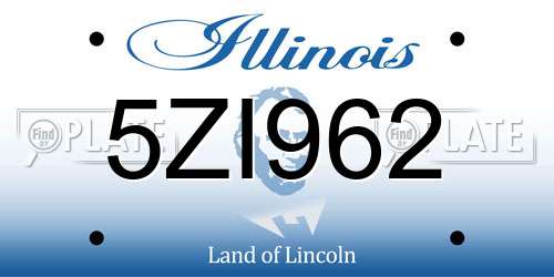 5ZI962 Illinois License Plate