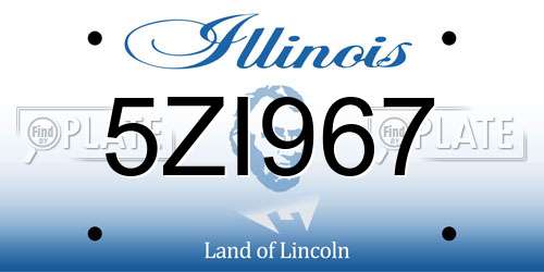 5ZI967 Illinois License Plate
