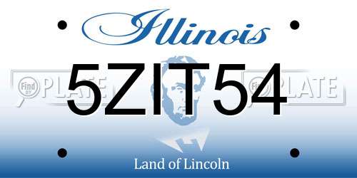 5ZIT54 Illinois License Plate