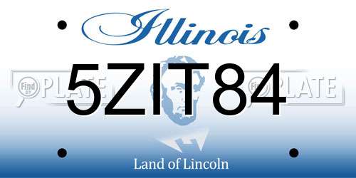 5ZIT84 Illinois License Plate