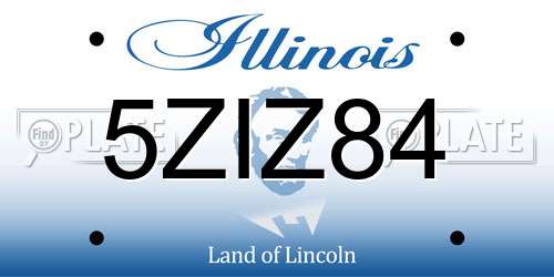 5ZIZ84 Illinois License Plate