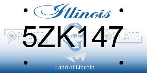 5ZK147 Illinois License Plate