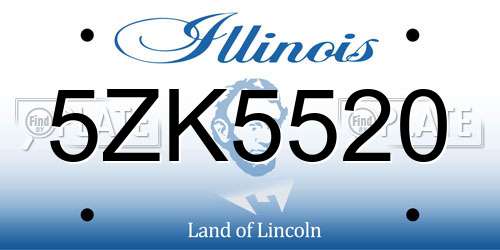 5ZK5520 Illinois License Plate