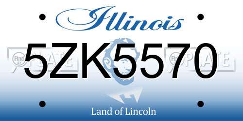 5ZK5570 Illinois License Plate