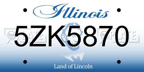 5ZK5870 Illinois License Plate