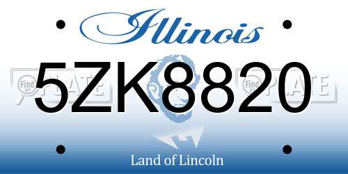 5ZK8820 Illinois License Plate