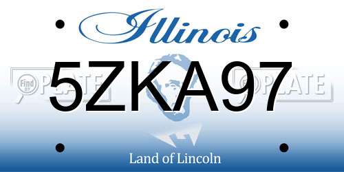 5ZKA97 Illinois License Plate