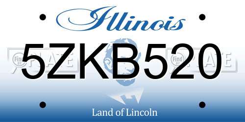 5ZKB520 Illinois License Plate