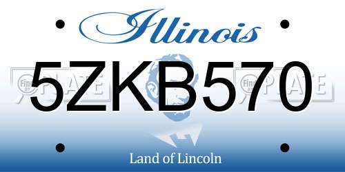 5ZKB570 Illinois License Plate